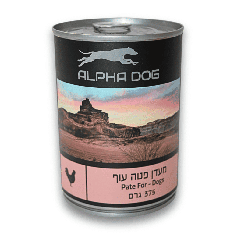 אלפא דוג שימורים עוף פטה 375 גר' לכלבים