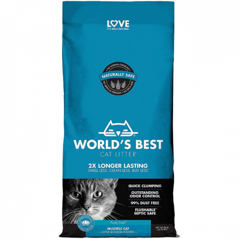 מצע חול תירס 6.8 ק"ג מתגבש בניחוח לוטוס WORLD'S BEST Multiple Cat Lotus Blossom Scented