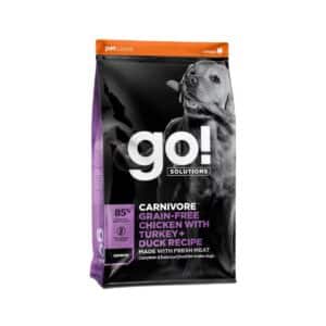 גו לכלב מבוגר CARNIVORE עוף הודו וברווז 10 ק"ג - go