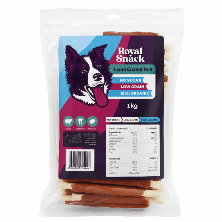 מקלות לעיסה בציפוי כבש 5 אינץ 1 ק"ג - Royal Snack lamb coated roll