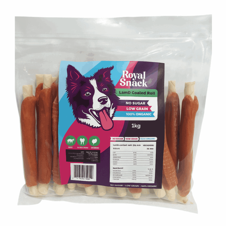 מקלות לעיסה בציפוי כבש 7 אינץ 1 ק"ג - Royal Snack lamb coated roll