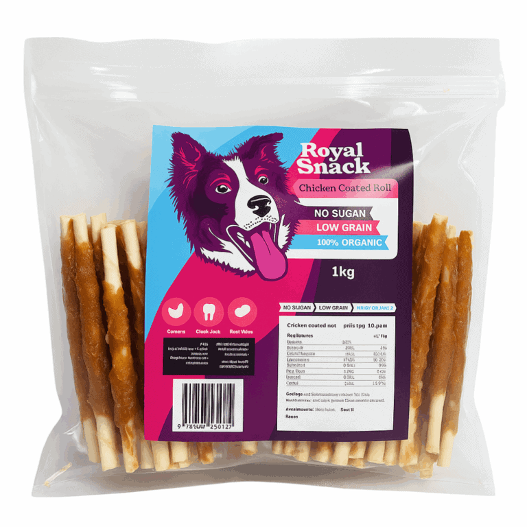 מקלות לעיסה בציפוי עוף 5 אינץ 1 ק"ג - Royal Snack chicken coated roll